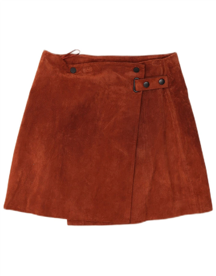 Женская замшевая юбка с запахом Mango, маленькая W26, коричневая