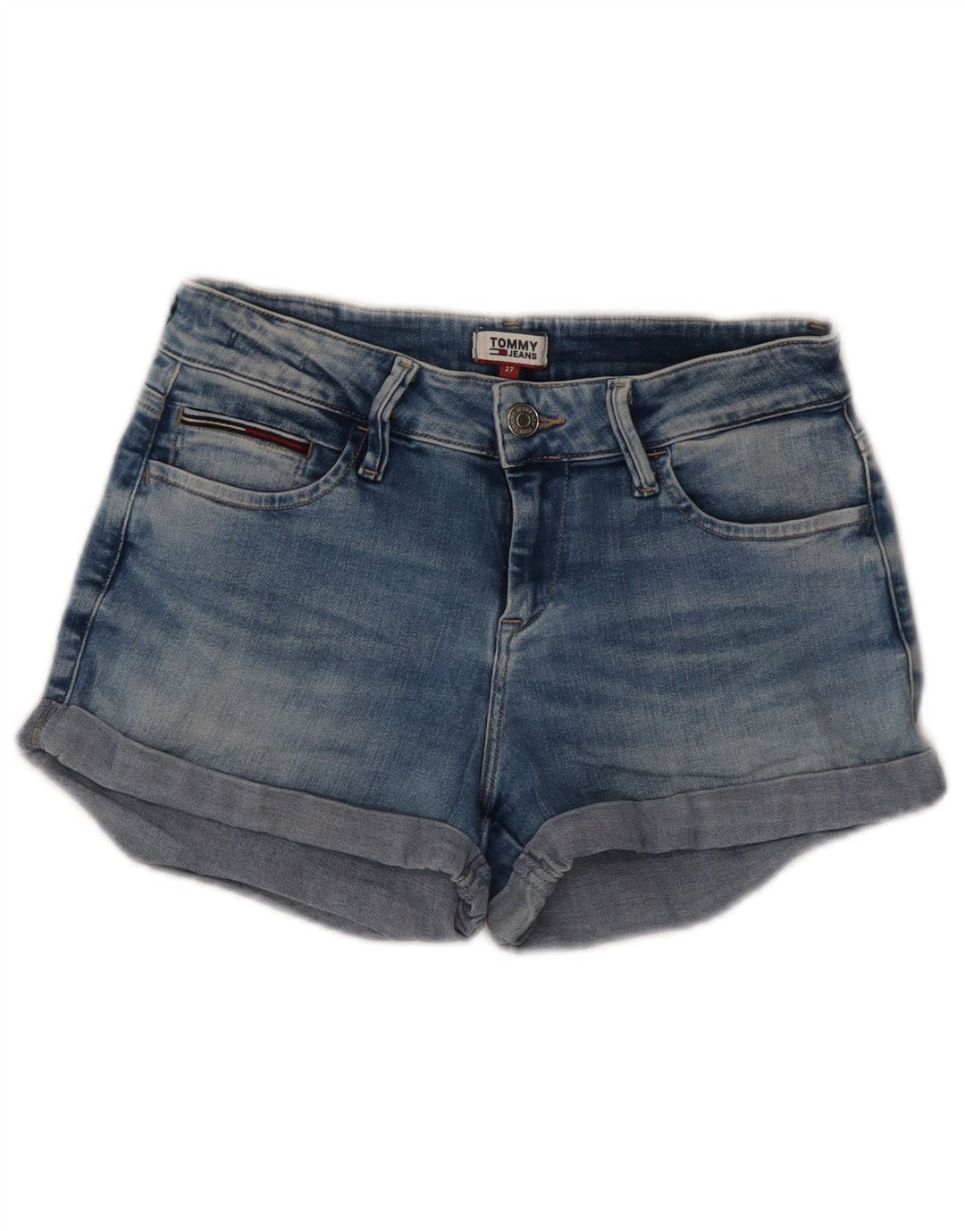 Женские джинсовые шорты Tommy Hilfiger W27, маленькие синие, хлопок