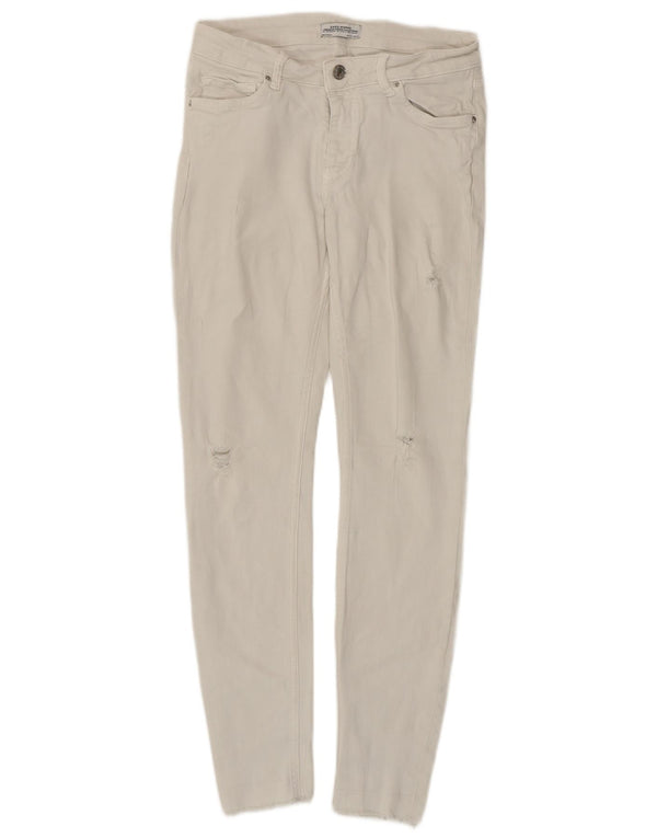 Женские потертые джинсы скинни Zara EU 36 XS W26 L27, белый хлопок
