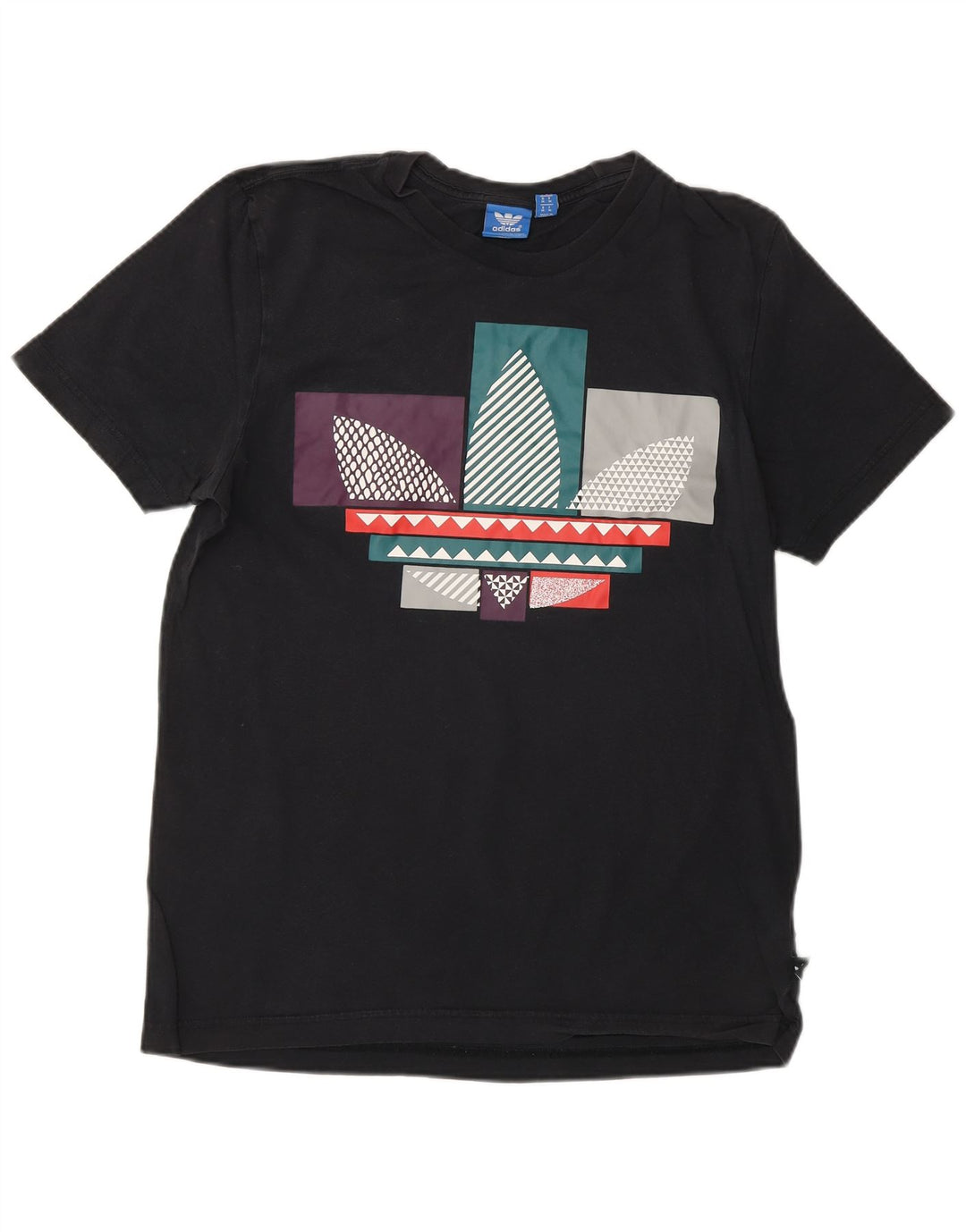 ADIDAS Mens Graphic T-Shirt Top Medium Black Cotton