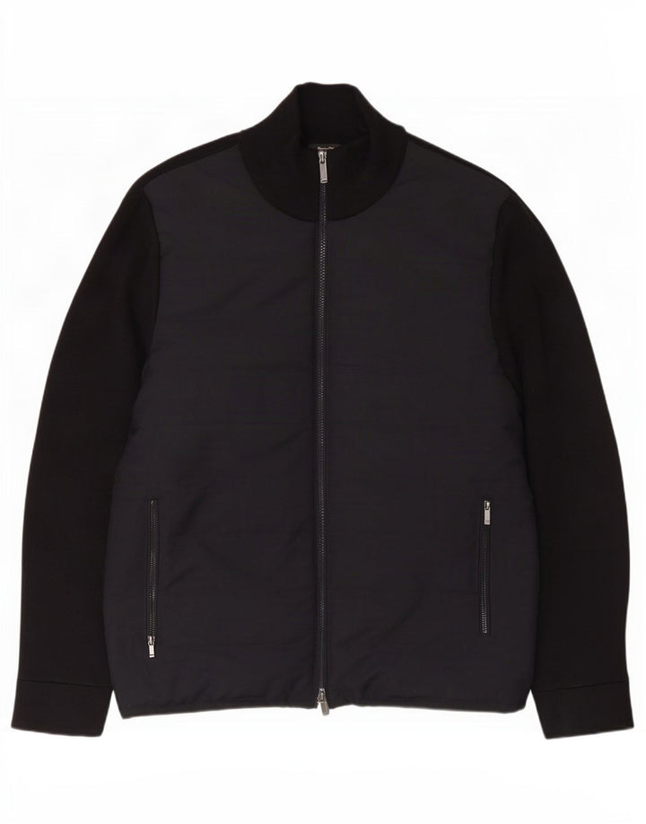 Мужская куртка-бомбер Massimo Dutti UK 42 XL, черный хлопок