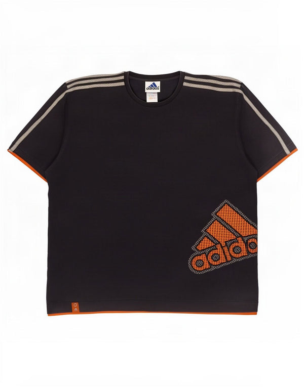 Adidas Mens Graphic T-Shirt Top Large Navy Blue Cotton