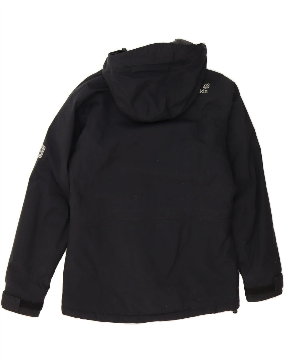 JACK WOLFSKIN Womens Hooded Windbreaker Jacket UK 12 Medium  Navy Blue Vintage Jack Wolfskin and Second-Hand Jack Wolfskin from Messina Hembry 