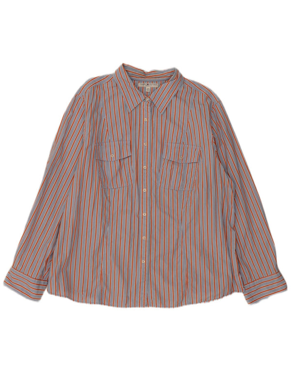 TOMMY HILFIGER Женская рубашка US 20 3XL из хлопка в синюю полоску