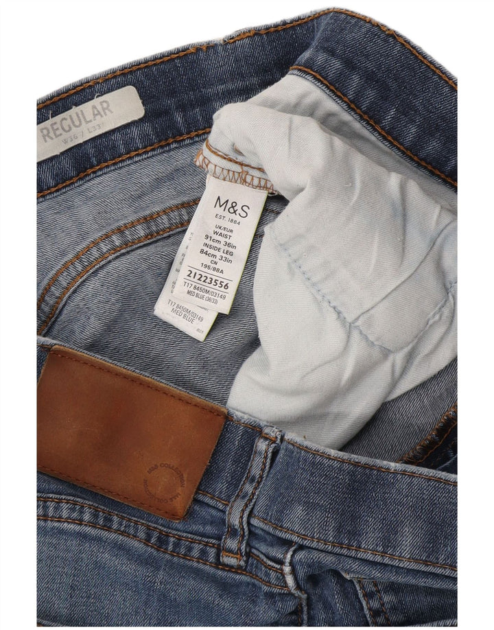 Мужские прямые джинсы Marks & Spencer W36 L33 синие, хлопок