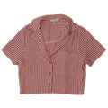 Женская укороченная блузка-рубашка с коротким рукавом PULL & BEAR UK 6 XS в красную полоску