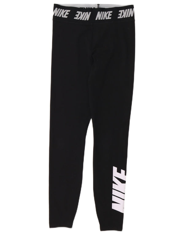 Женские леггинсы с рисунком Nike UK 8, маленькие черные хлопковые