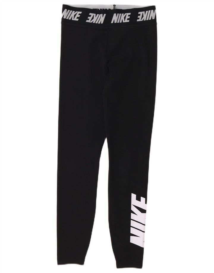 Женские леггинсы с рисунком Nike UK 8, маленькие черные хлопковые