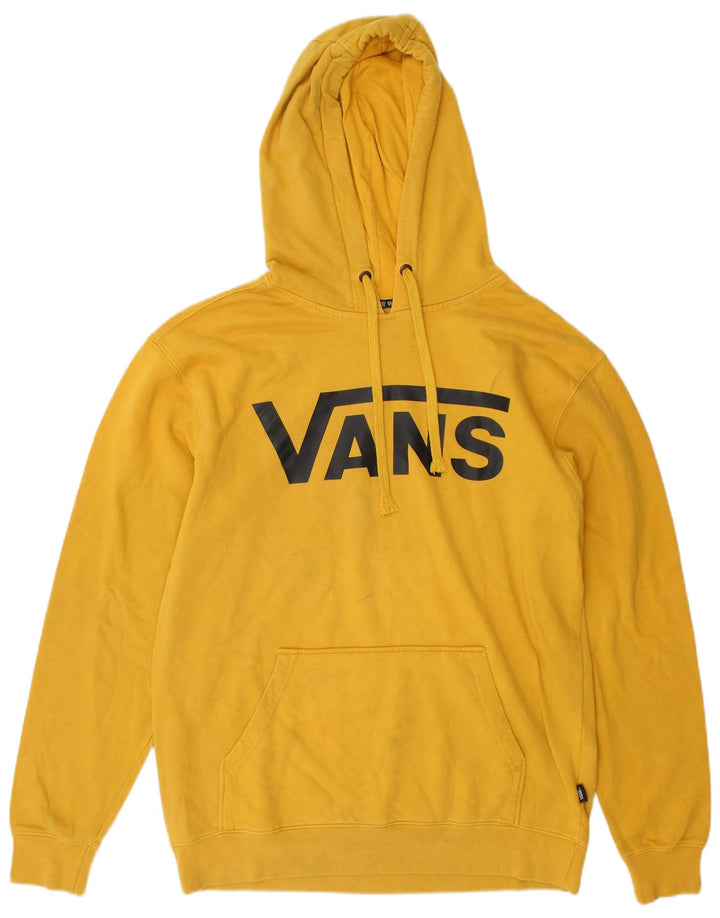 Мужской джемпер с капюшоном с рисунком Vans, хлопковый джемпер среднего желтого цвета