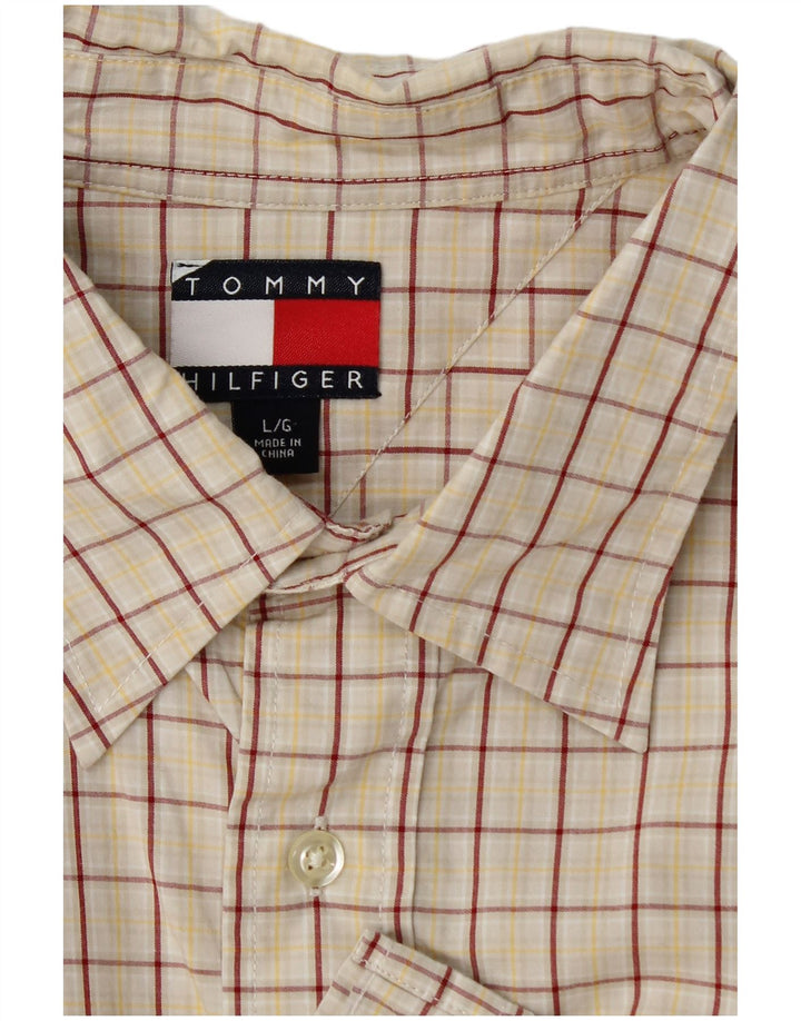 Мужская рубашка Tommy Hilfiger в крупную бежевую клетку