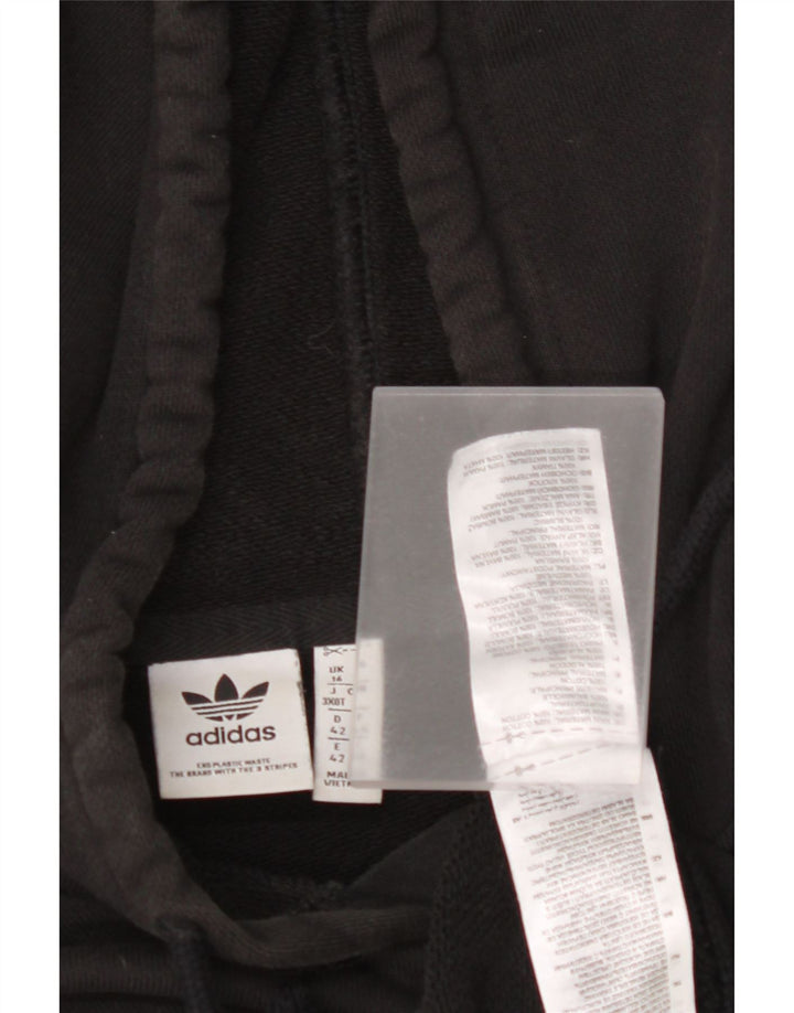 Женский джемпер с капюшоном оверсайз ADIDAS UK 16, большой черный хлопок