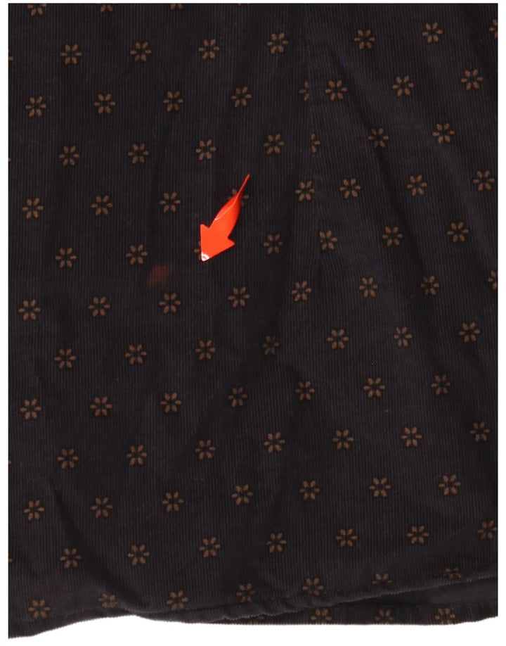 Мужская вельветовая рубашка TED BAKER, размер 6, 2XL, темно-синяя, хлопок с цветочным принтом