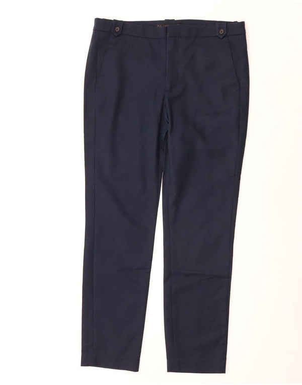 ZARA Womens Slim Chino Trousers EU 38 Small W28 L27 Navy Blue Cotton