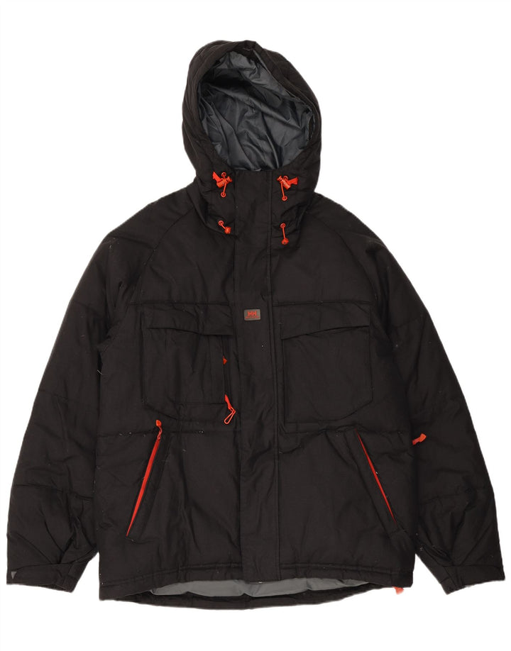 HELLY HANSEN Мужская утепленная куртка с капюшоном UK 38, средний черный нейлон