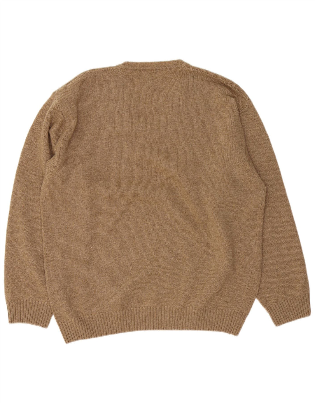 Мужской джемпер с v-образным вырезом Sergio Tacchini, большой коричневый шерстяной свитер