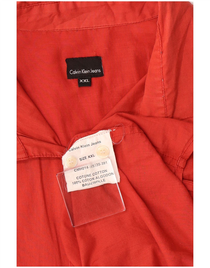 Мужская рубашка Calvin Klein Jeans 2XL красная, хлопок