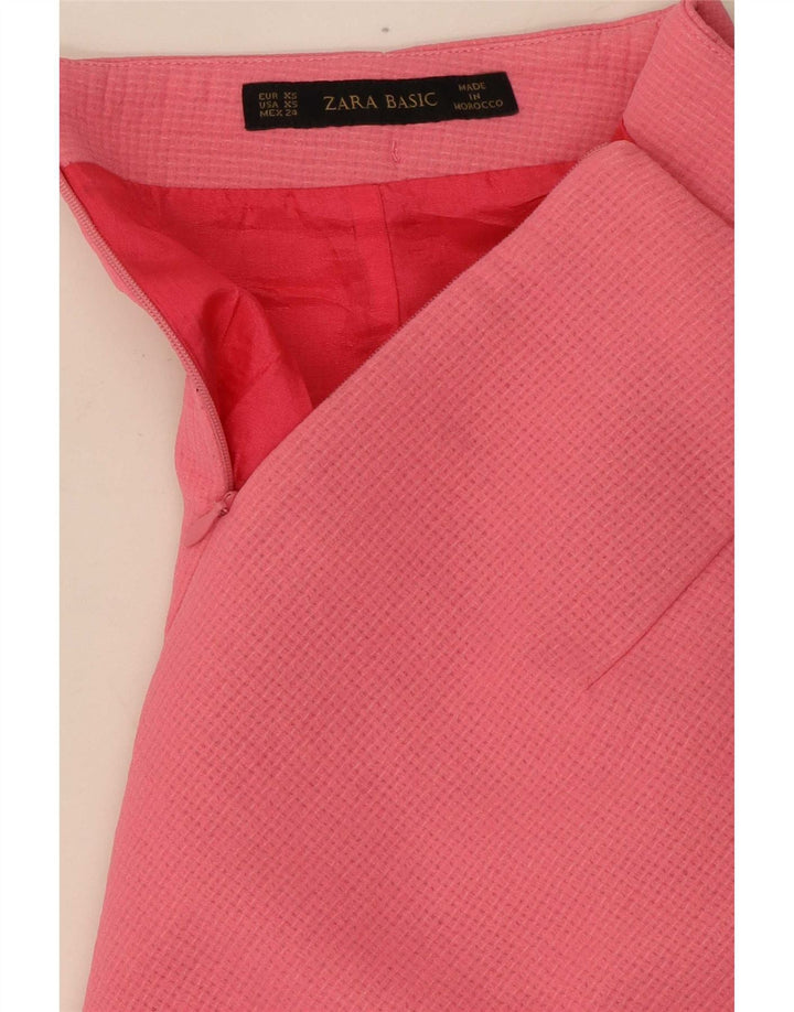 Женская мини-юбка Zara XS W24 розовая из полиэстера
