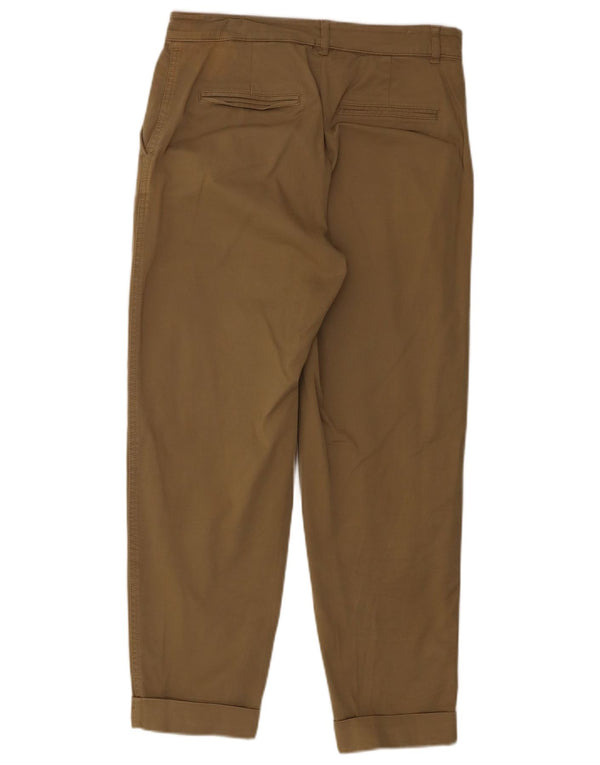 Zara Womens High Waist Tapered Chino Trousers EU 36 XS W26 L26 Khaki