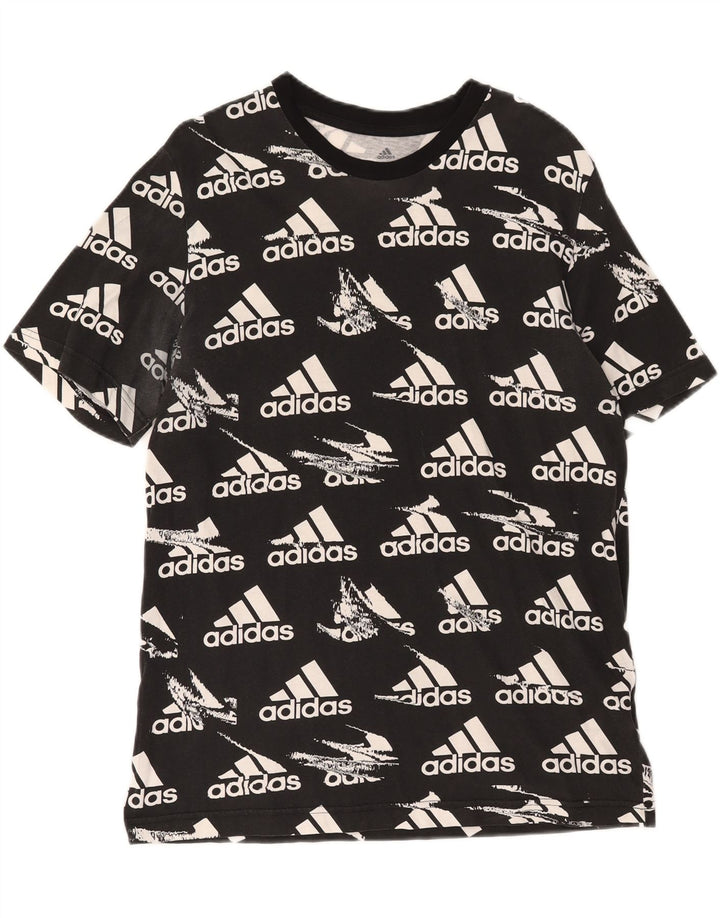 ADIDAS Mens Graphic T-Shirt Top Medium Black Cotton