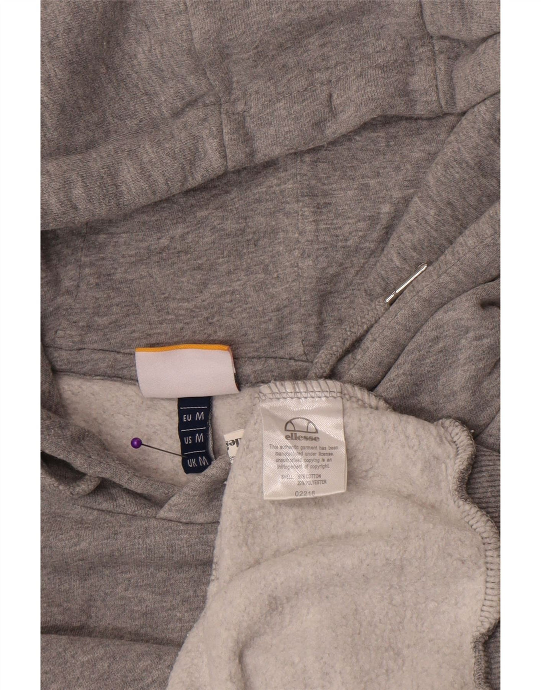 Мужской джемпер с капюшоном Ellesse, средний серый хлопок в крапинку