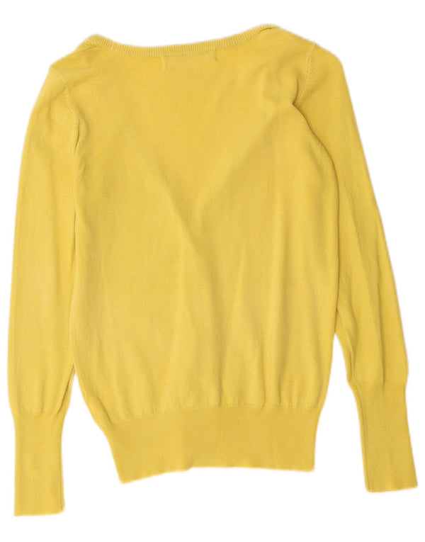 Женский кардиган Zara UK 10, маленький желтый хлопковый свитер