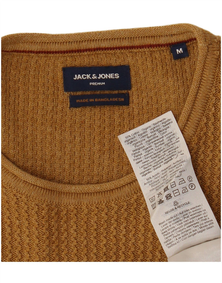 JACK & JONES Mens Crew Neck Jumper Sweater Medium Brown Cotton