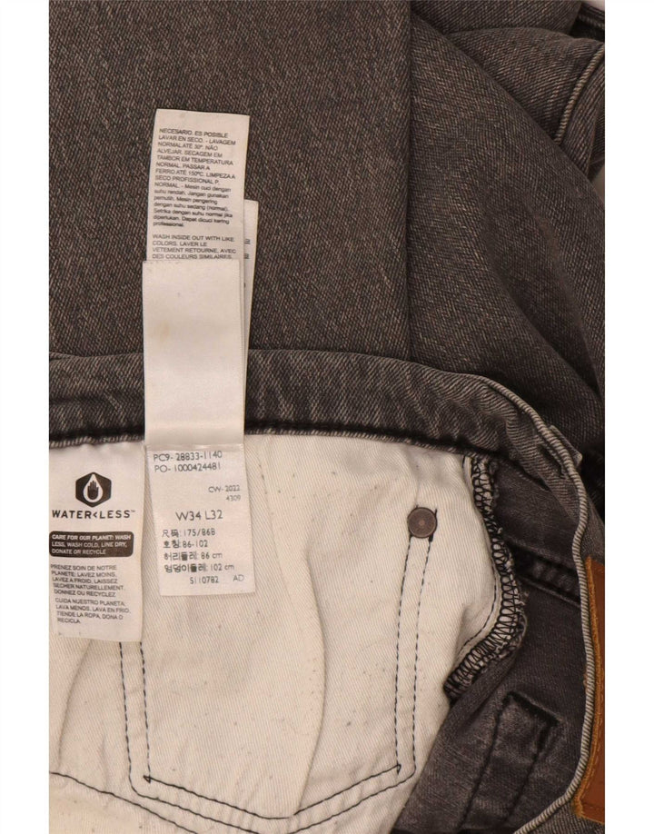Мужские зауженные зауженные джинсы Levi's 512 W34 L32 Серые хлопковые