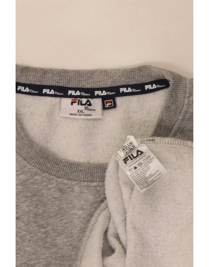 Мужской свитшот Fila 2XL, серый хлопок в крапинку