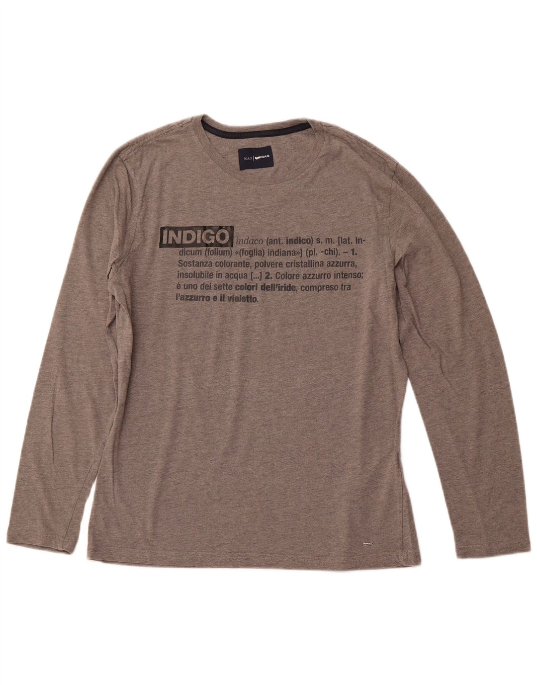 Мужской топ с длинным рукавом GAS, серый хлопок, большой размер