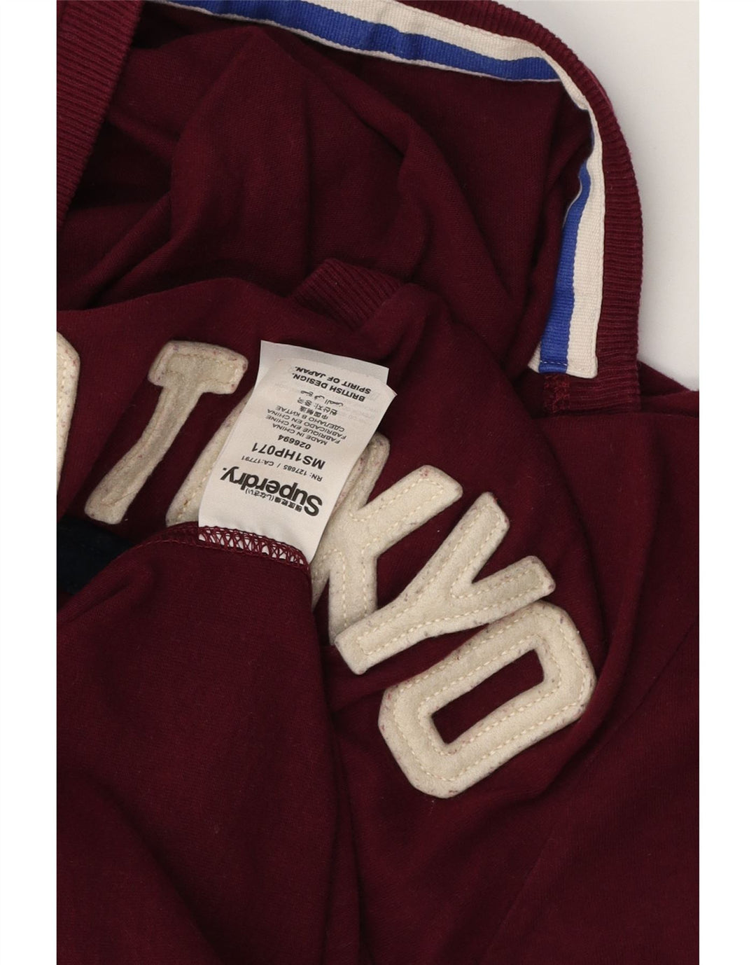 Мужская футболка с рисунком Superdry, темно-бордовый, хлопок среднего размера