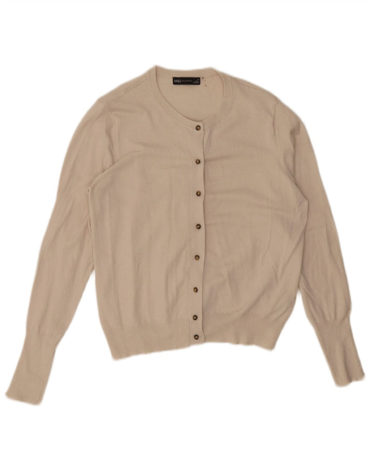 Женский кардиган Marks & Spencer UK 14, средний кремовый из вискозы