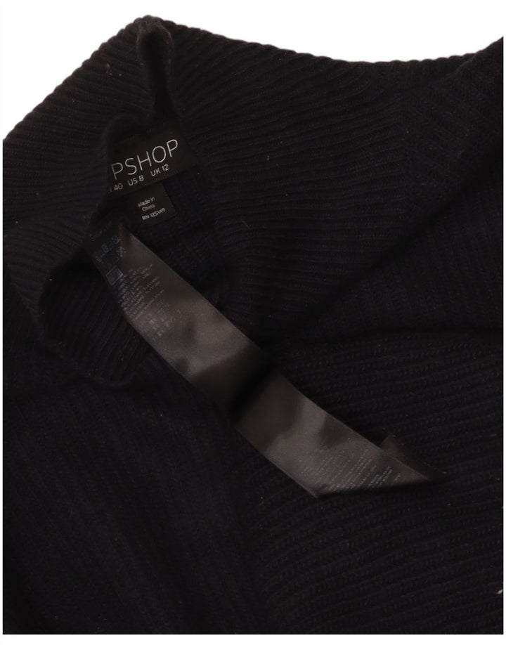 Женский укороченный джемпер с высоким воротником Topshop UK 12, средний темно-синий нейлон