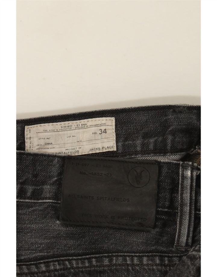 Мужские узкие джинсы All Saints W34 L27, черный хлопок