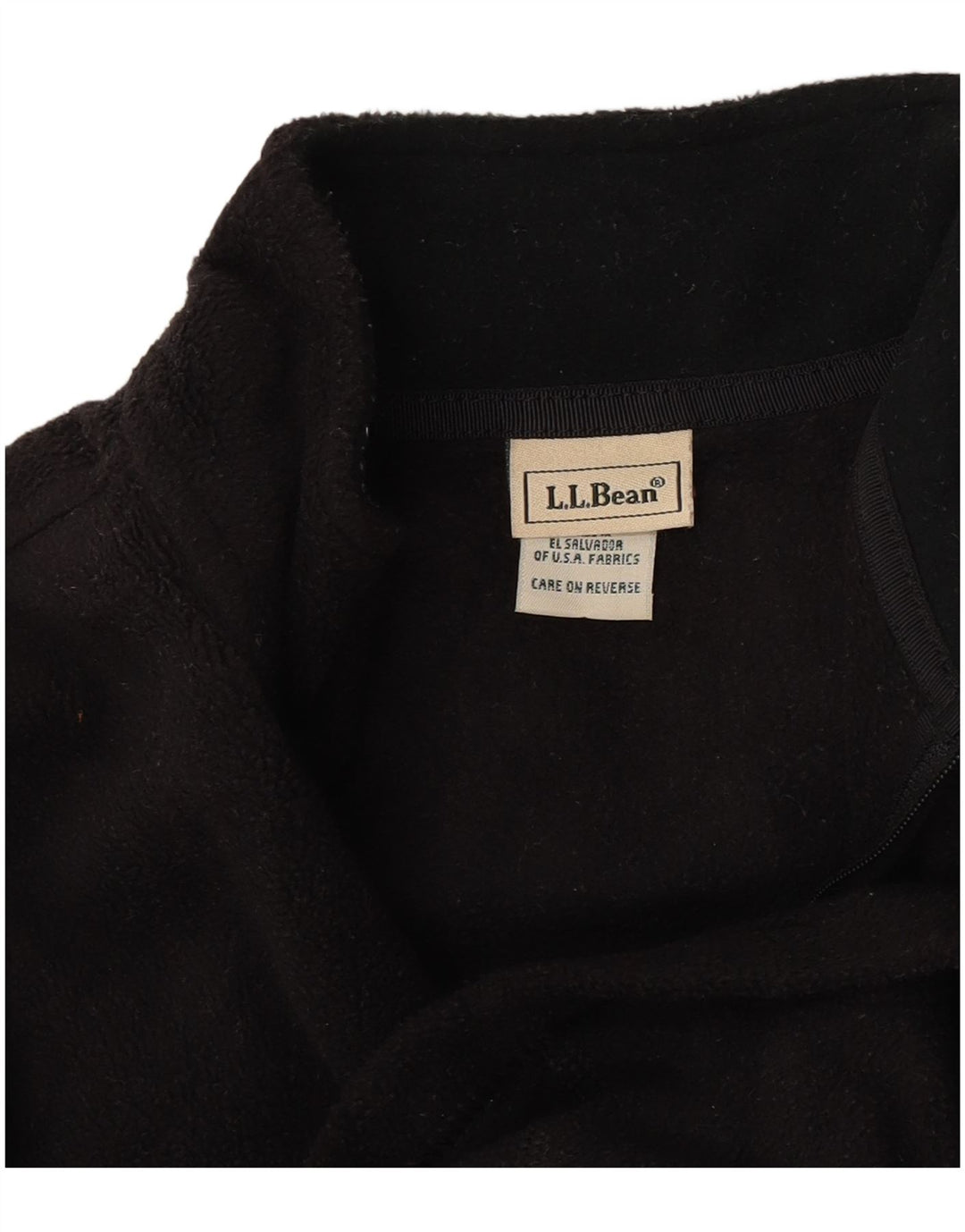 Женский флисовый джемпер L.L.Bean с воротником на молнии, UK 10, маленький, черный, полиэстер