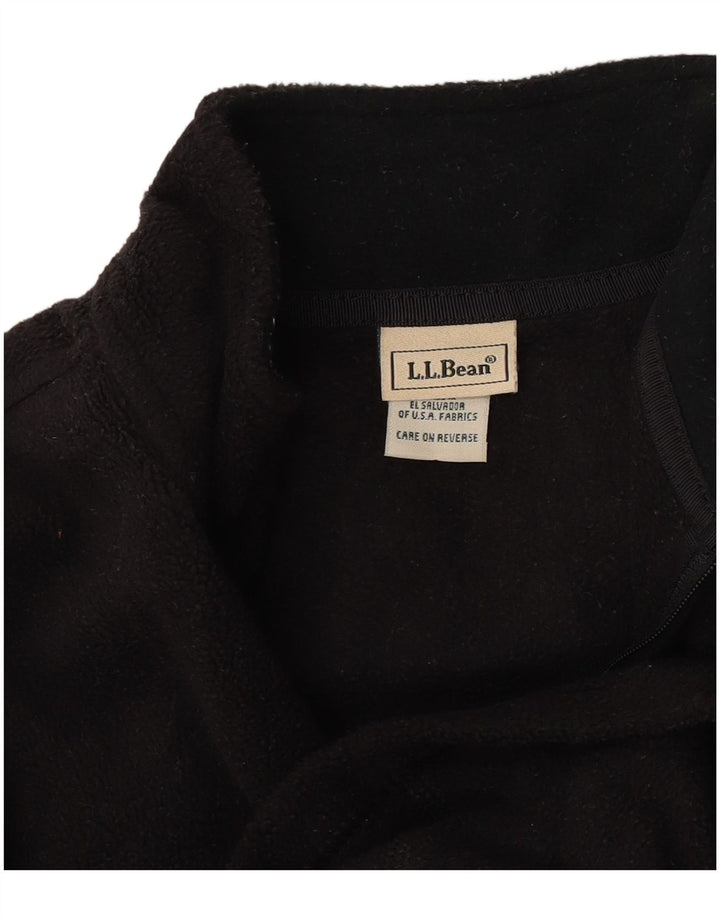 Женский флисовый джемпер L.L.Bean с воротником на молнии, UK 10, маленький, черный, полиэстер