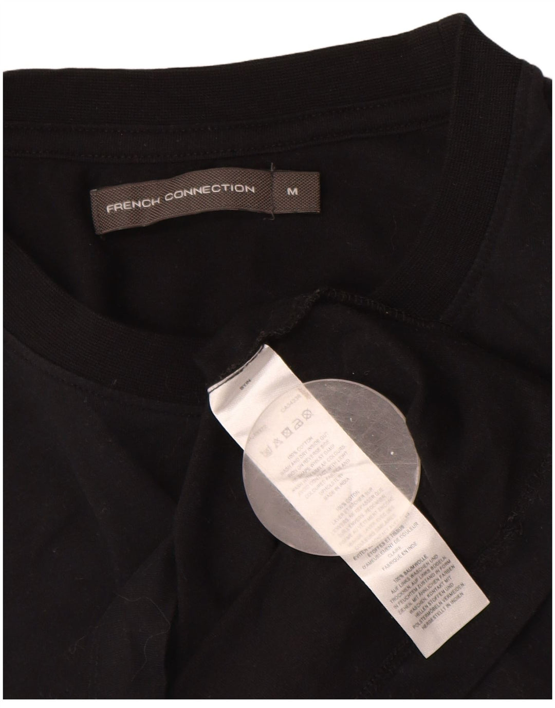 Женская футболка с рисунком French Connection Top UK 14, средний черный хлопок
