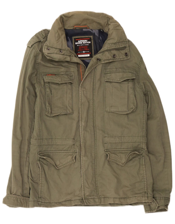 Мужская куртка в стиле милитари Superdry UK 38, средний цвет хаки, хлопок
