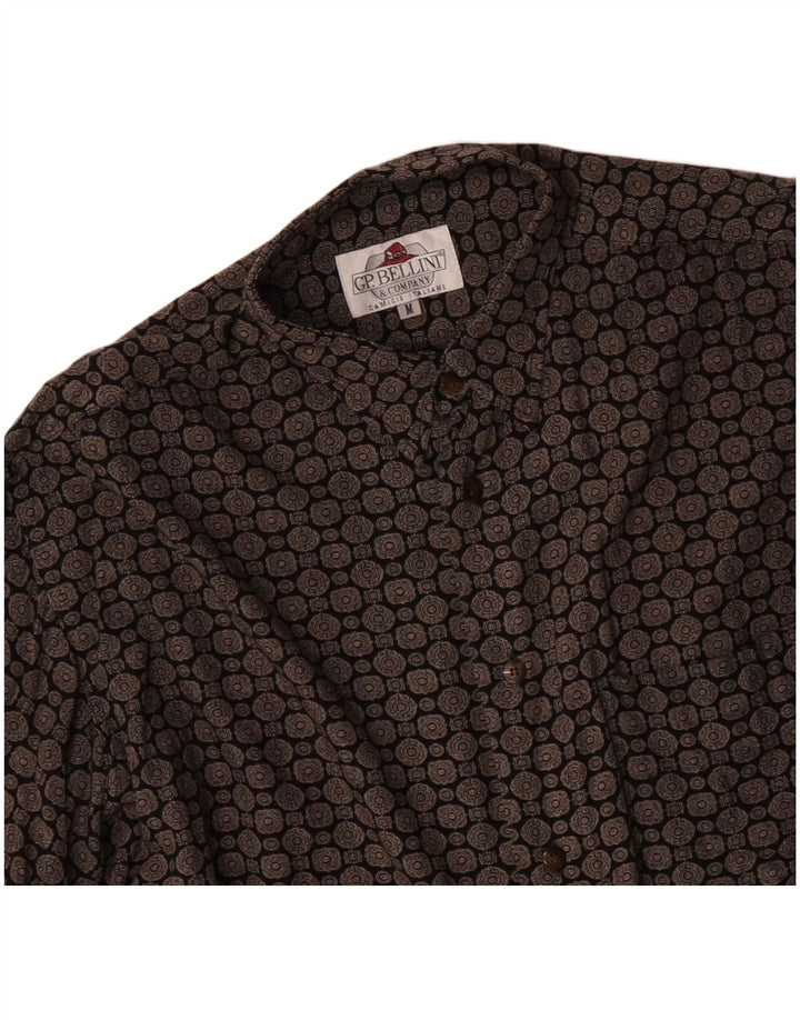 ГП. Рубашка мужская BELLINI & COMPANY средняя черная из вискозы с геометрическим узором