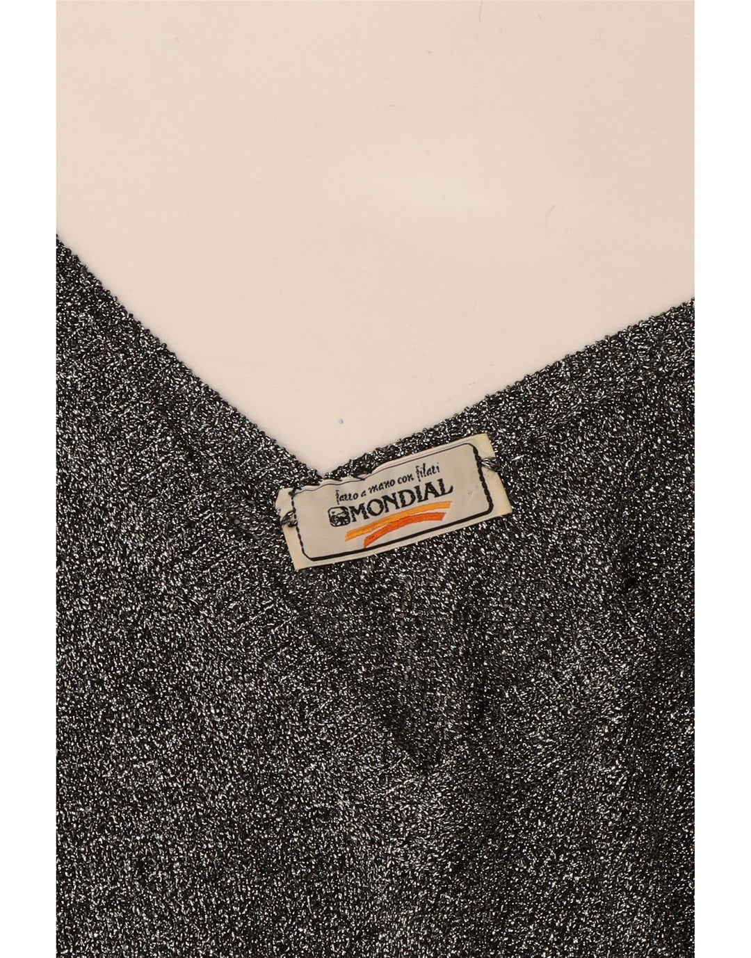 VINTAGE Womens V-Neck Jumper Sweater UK 14 Medium Grey Flecked Vintage Vintage and Second-Hand Vintage from Messina Hembry 