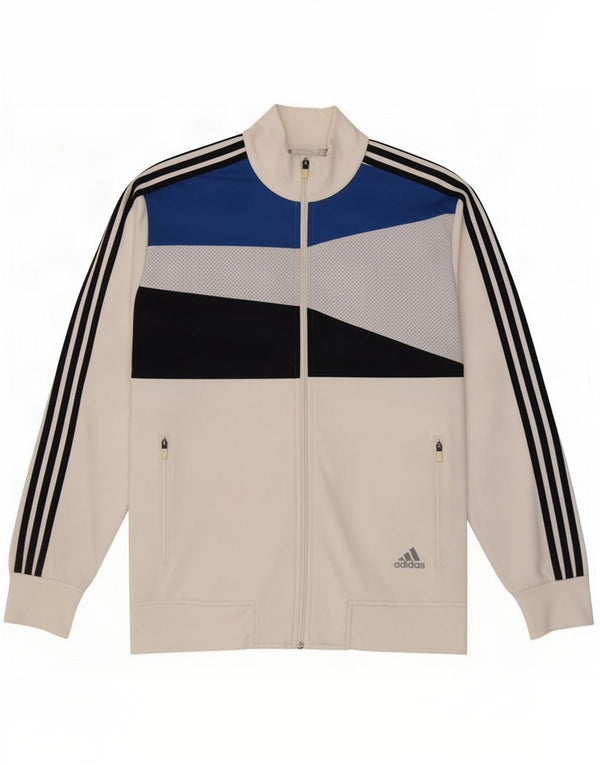 Мужская спортивная куртка Adidas UK 38/40, средний белый цвет с цветными блоками