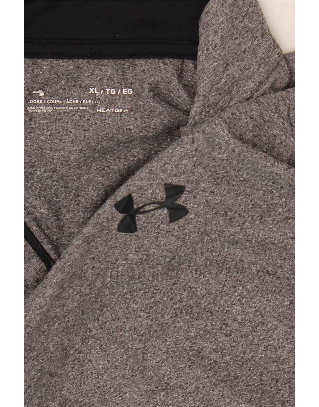 Мужской пуловер с воротником на молнии Under Armour, спортивный костюм, топ XL, серый