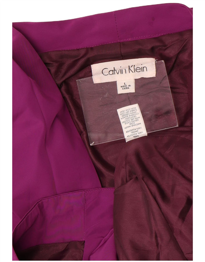 Женская куртка-бомбер с рукавом 3/4 Calvin Klein UK 16, большой фиолетовый полиэстер