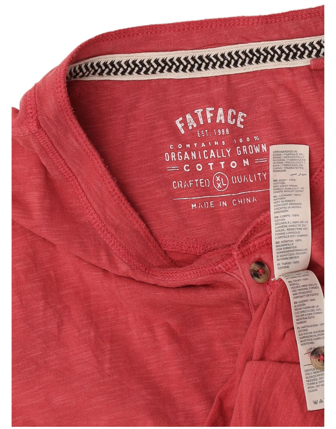 Мужская футболка Fat Face Top 2XL, красный хлопок
