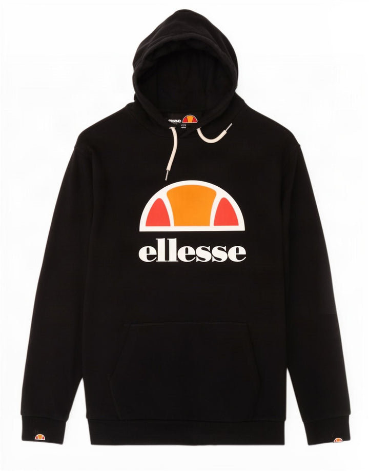 Мужской джемпер с капюшоном Ellesse, маленький черный, хлопковый