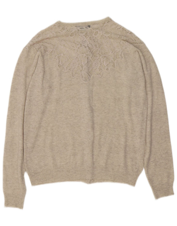 Женский кардиган Zara UK 16, большой бежевый в крапинку