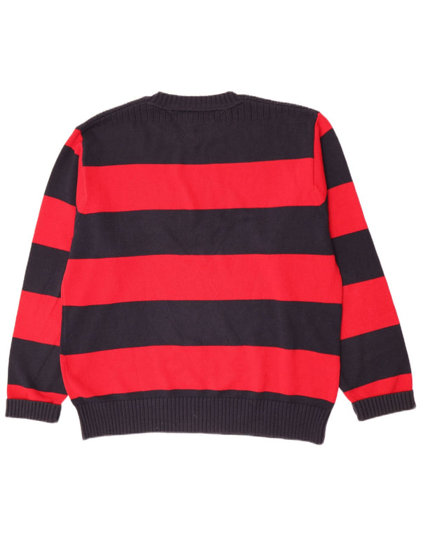 Мужской джемпер с круглым вырезом Tommy Hilfiger 2XL, хлопок в красную полоску