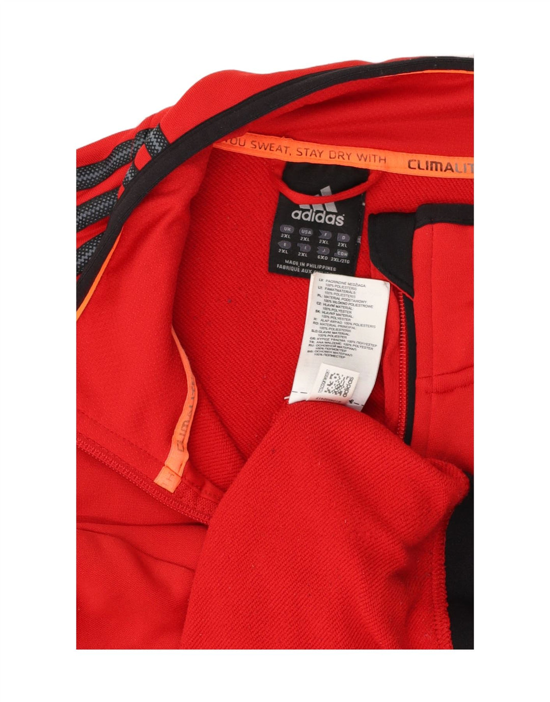 Мужская спортивная куртка Adidas Climalite 2XL, красный полиэстер