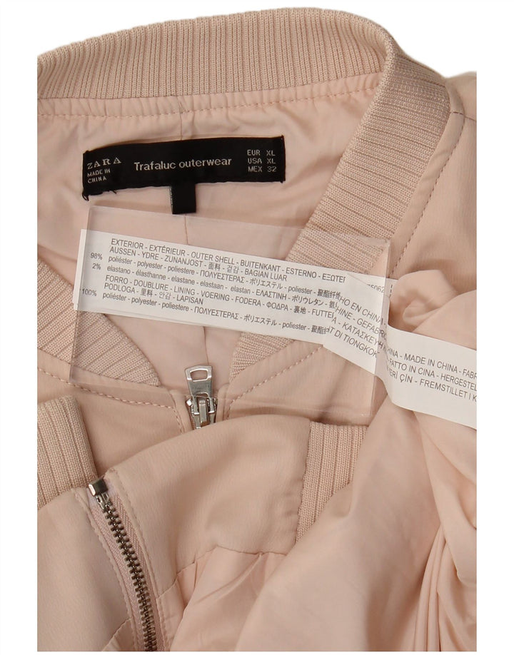Женский бомбер ZARA UK 18 XL, розовый полиэстер