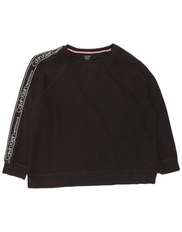 Женский свитер с рисунком Calvin Klein UK 20 2XL, черный хлопок