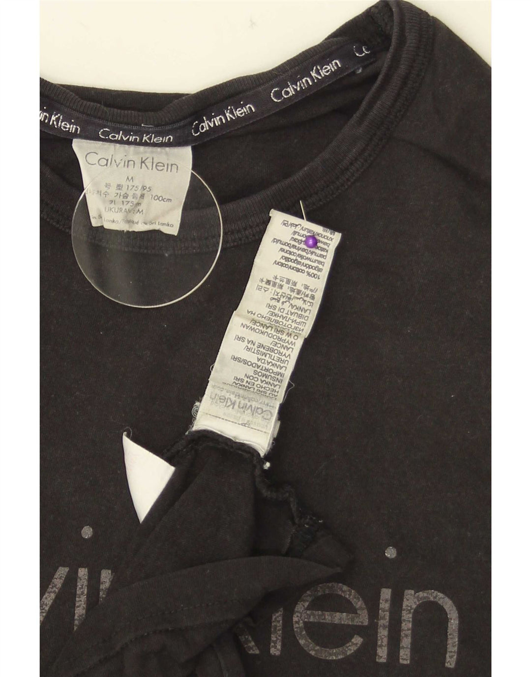 Мужская футболка с рисунком Calvin Klein, средний черный хлопковый топ